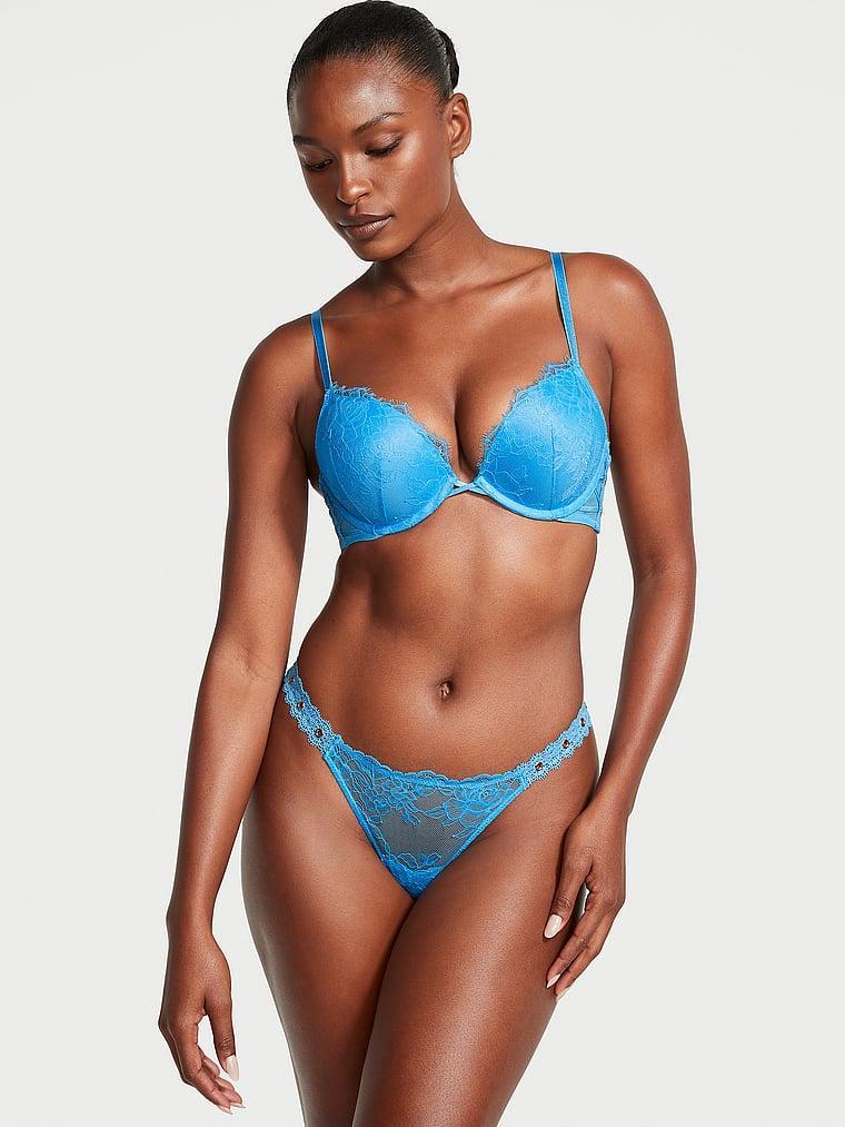 Bombshell Rose Lace & Grommet Push-Up Bra Product Image