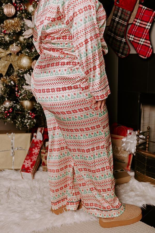 Christmas Morning Satin Pajama Pants Curves Product Image