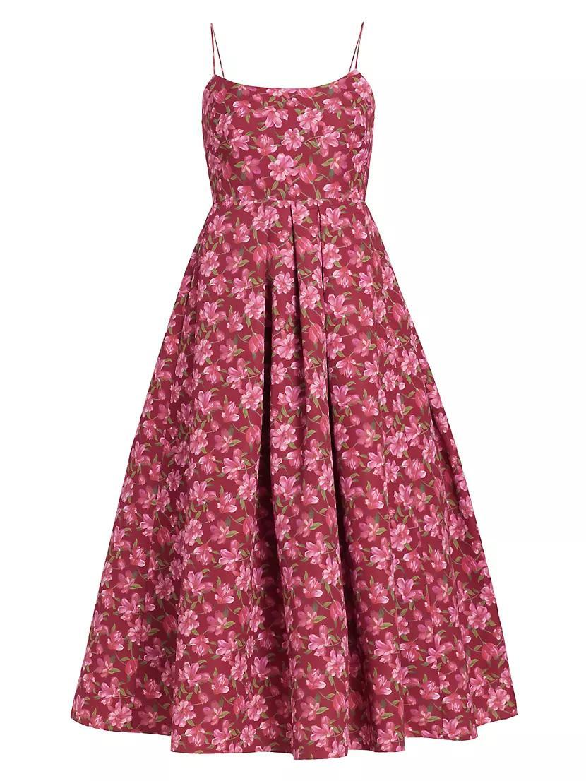 Audra Floral Faille Midi-Dress Product Image