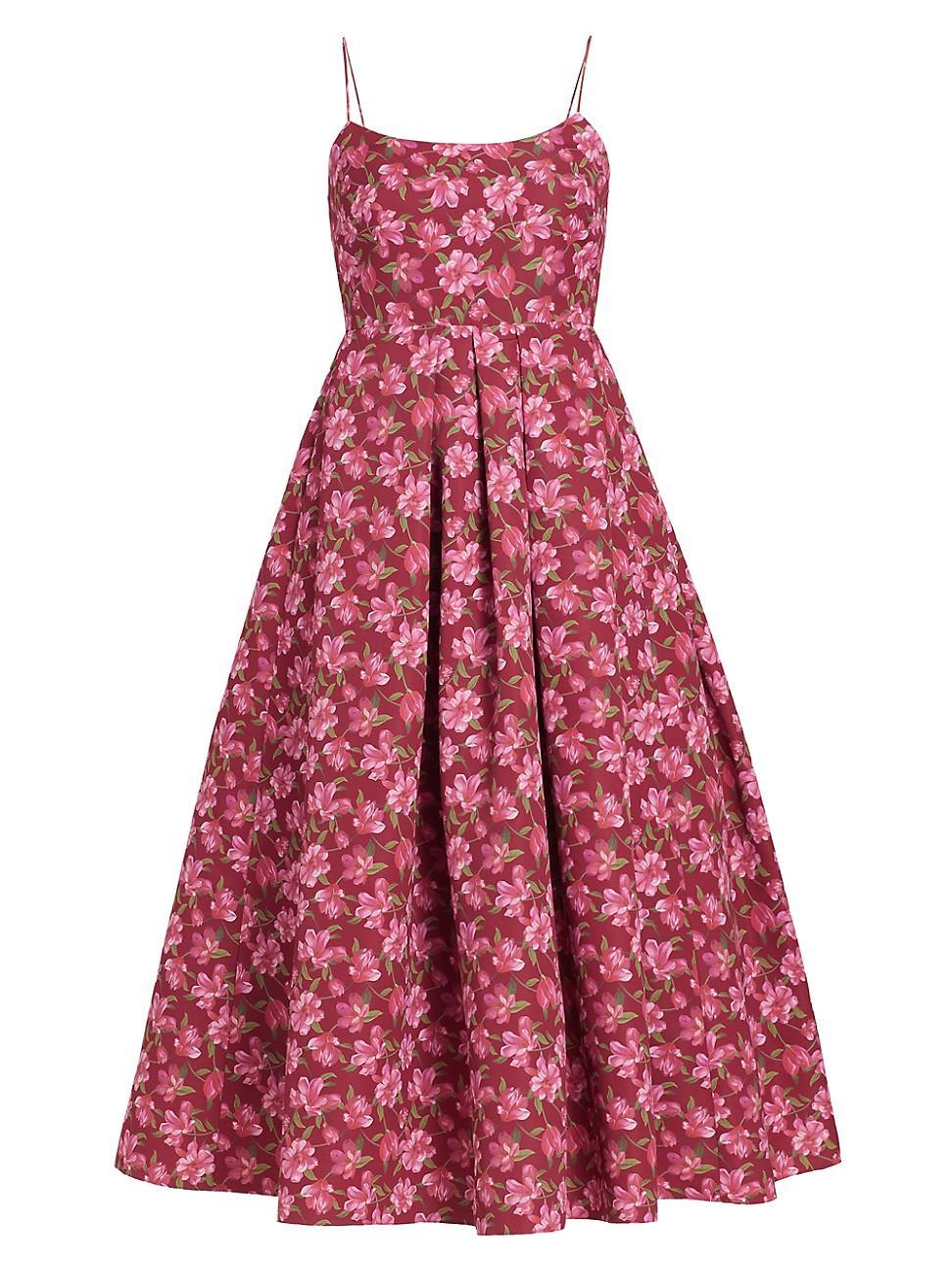 Womens Audra Floral Faille Midi-Dress Product Image