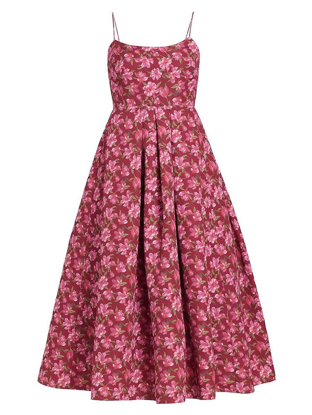 Womens Audra Floral Faille Midi-Dress Product Image