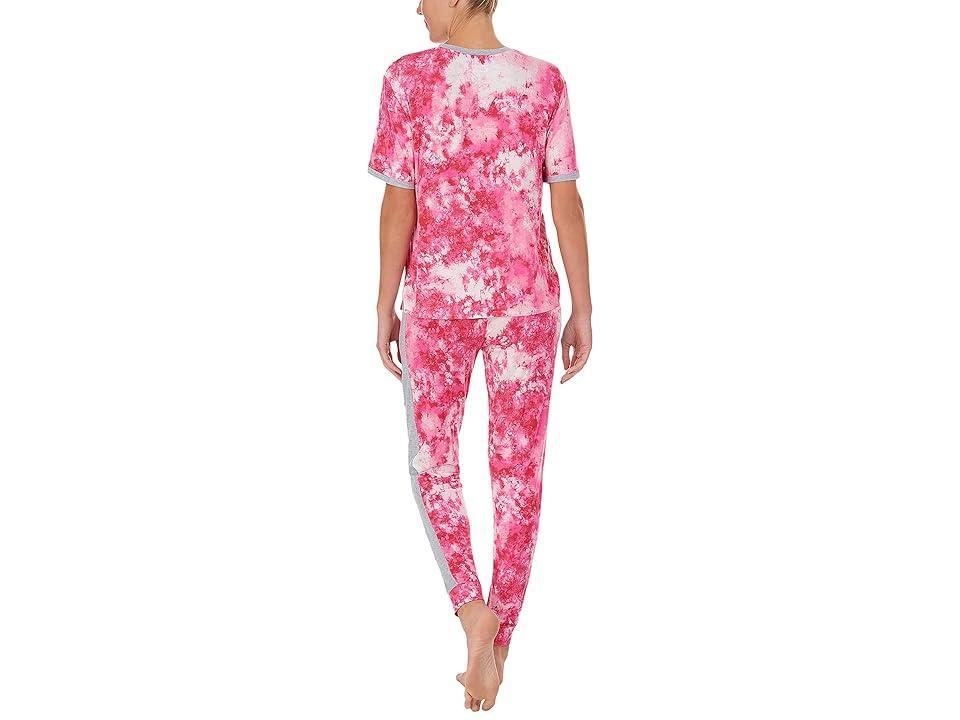 DKNY Short Sleeve Joggers Set (Rose Tie-Dye) Women's Pajama Sets Product Image