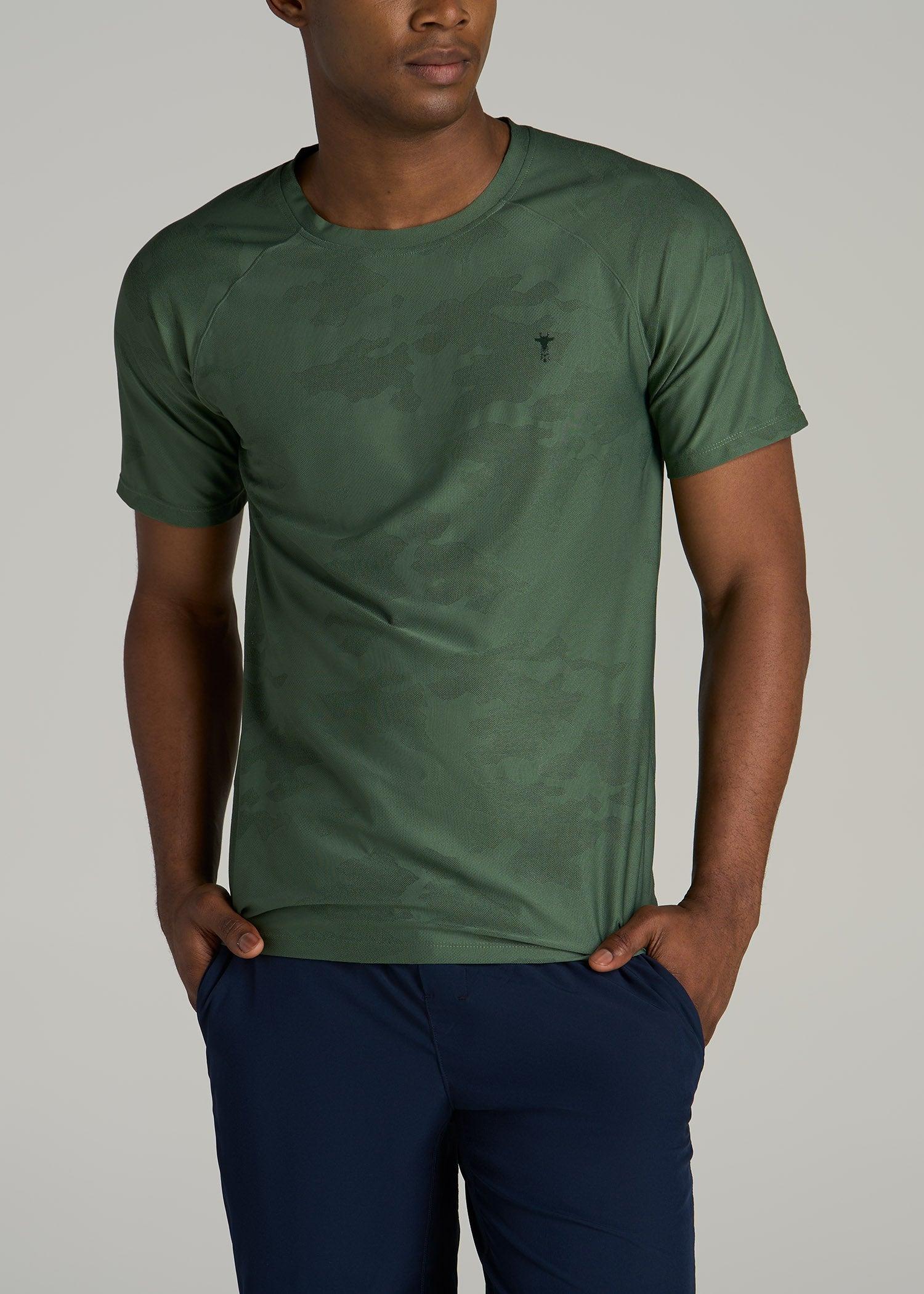 Raglan Training T-Shirt for Tall Men in Forest Green Male Product Image