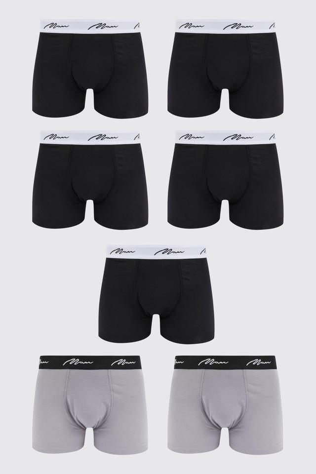 Mens Multi 7 Pack Man Signature Mixed Colour Trunks, Multi Product Image