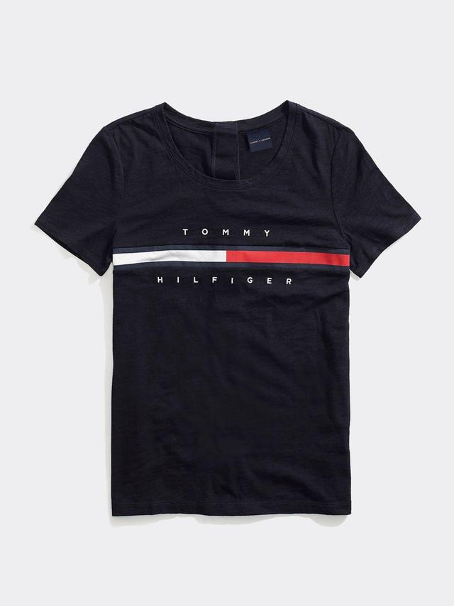 Tommy Hilfiger Women's Seated Fit Stripe Signature T-Shirt Product Image