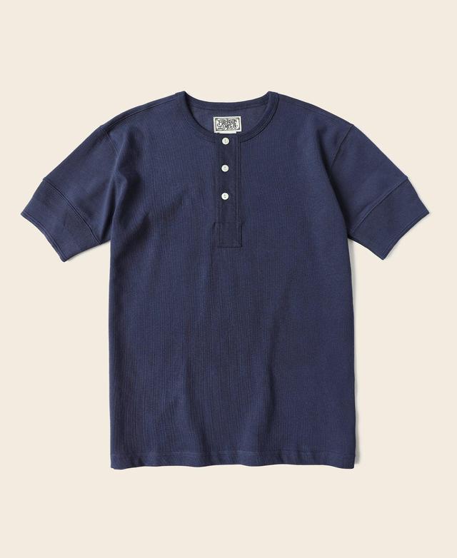 Vintage Short Sleeve Henley T-Shirt - Navy Product Image