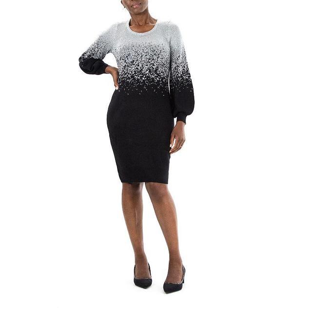 Womens Nina Leonard Balloon Sleeve Sweater Dress Product Image