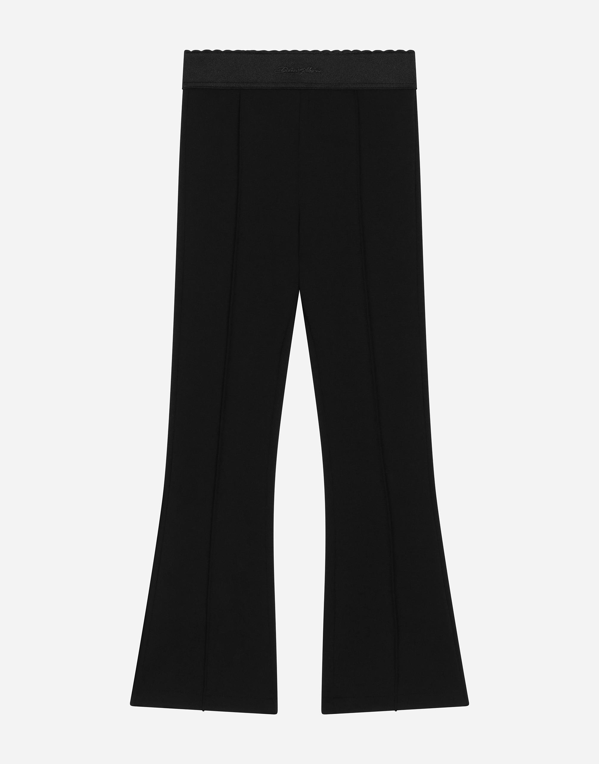 Jersey Pants With Dolce&gabbana Logo In Schwarz Product Image