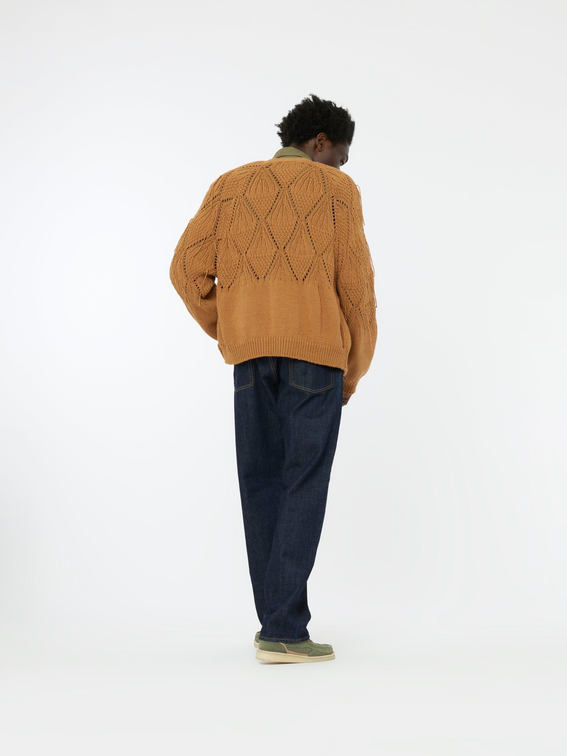 Knit 5-Button Cardigan (Brown) Product Image