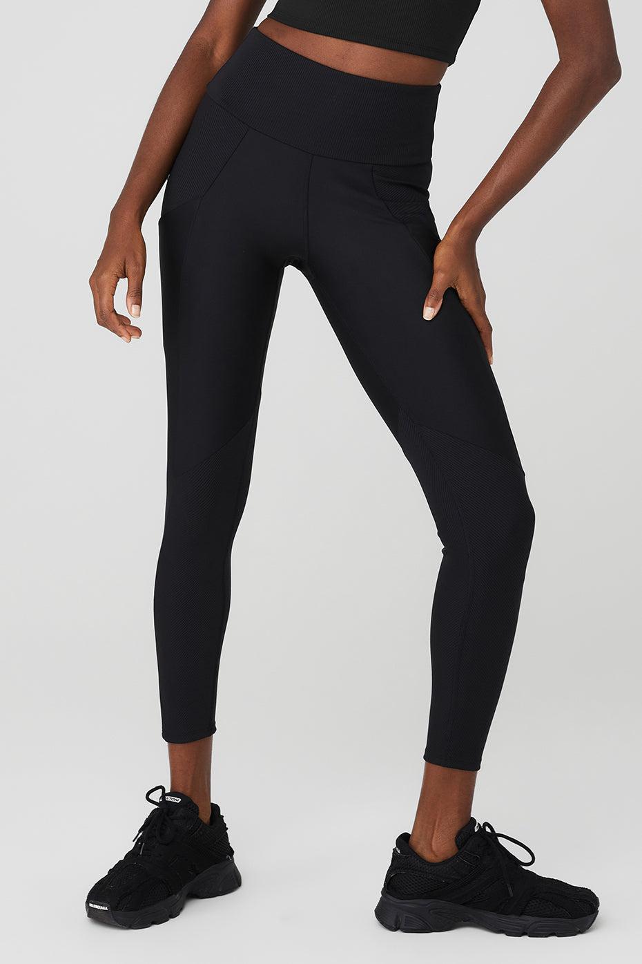 Ribbed Airlift High-Waist 7/8 Enchanted Legging - Black Female product image