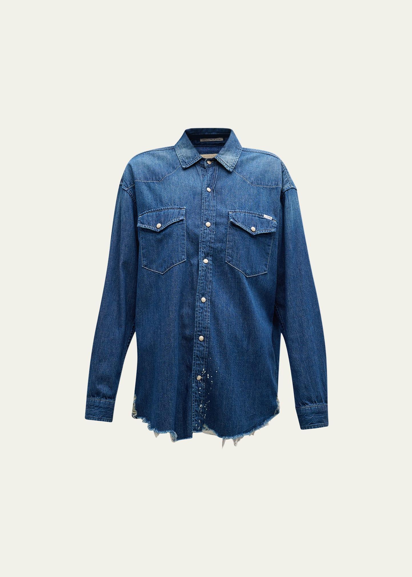 MOTHER The Western Cotton Denim Overshirt Product Image