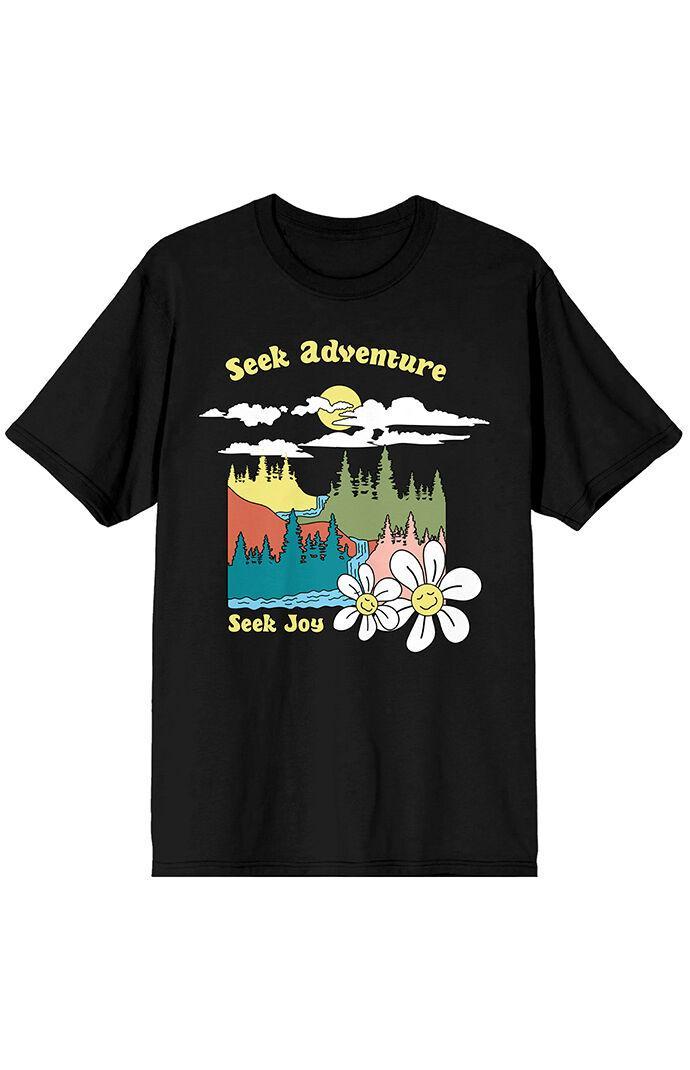 PacSun Mens Positive Vibes Seek Adventure T-Shirt - Blackmall Product Image