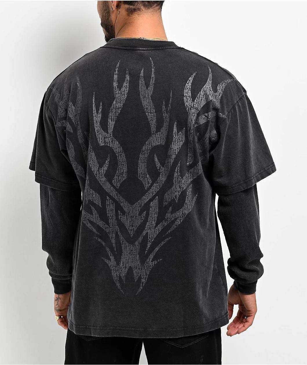 Personal Fears J Train Charcoal 2fer Long Sleeve T-Shirt Product Image