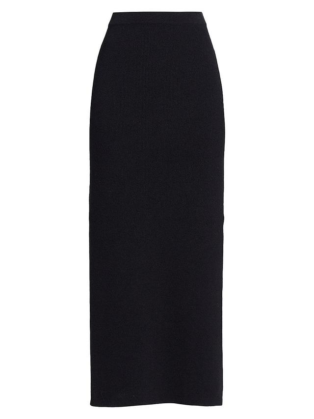 Womens Cotton-Blend Rib-Knit Midi-Skirt Product Image