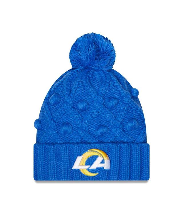 Womens New Era Royal Los Angeles Rams Toasty Cuffed Knit Hat with Pom Product Image