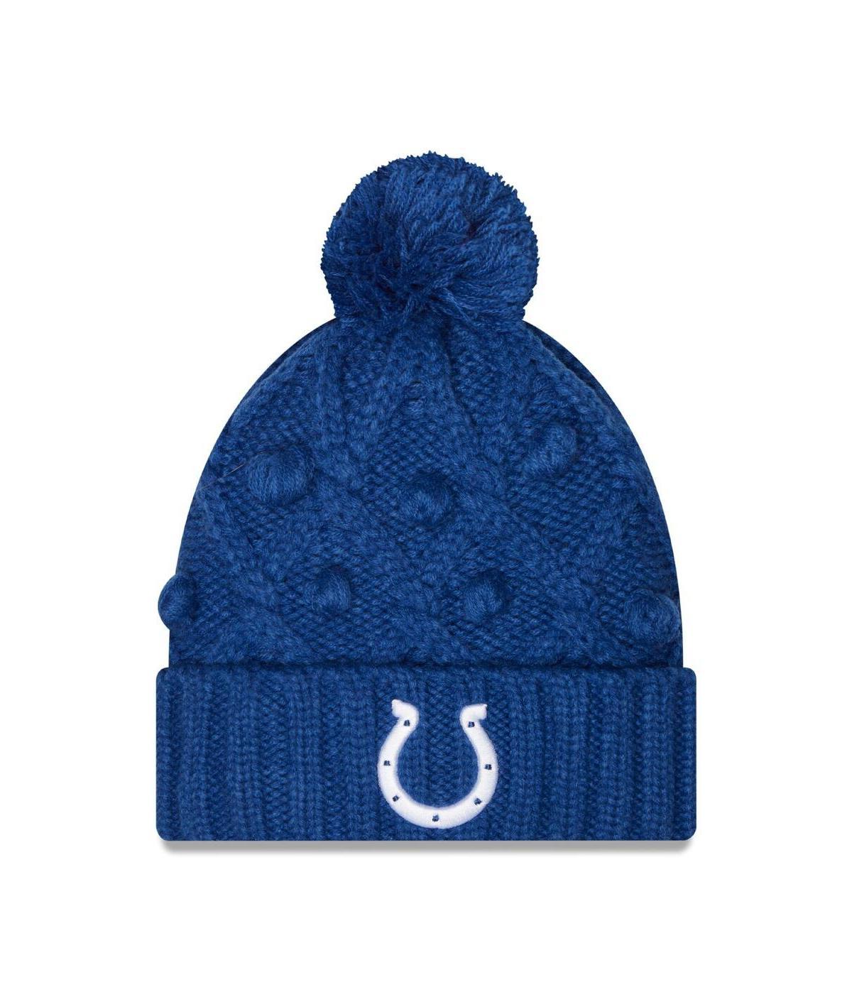 Womens New Era Royal Indianapolis Colts Toasty Cuffed Knit Hat with Pom Product Image