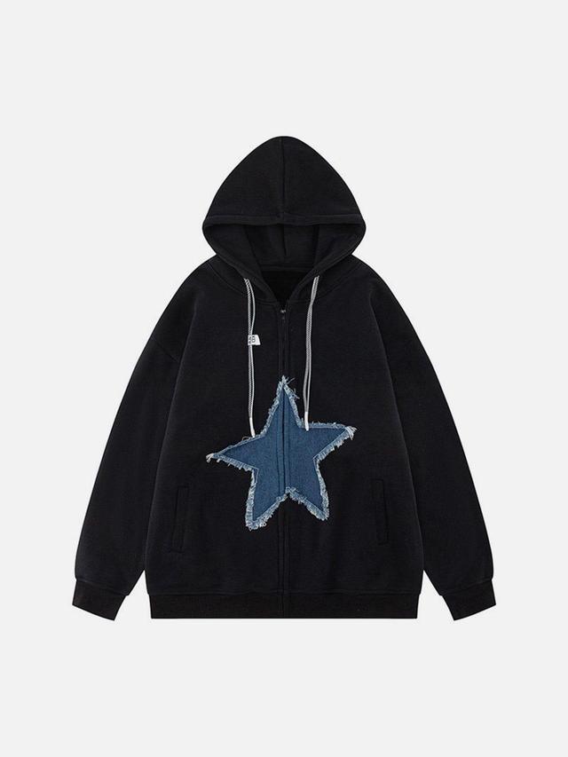 Aelfric Eden Starlight Denim Zip Up Hoodie Product Image