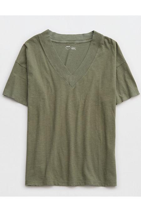 Aerie Extreme V-Neck Oversized Boyfriend T-Shirt Women's Product Image