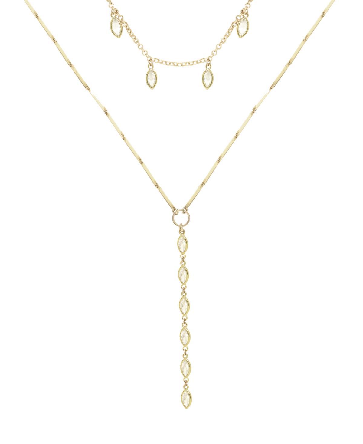 Ettika Ariella Glass Crystal Layered Lariat Womens Necklace Set Product Image