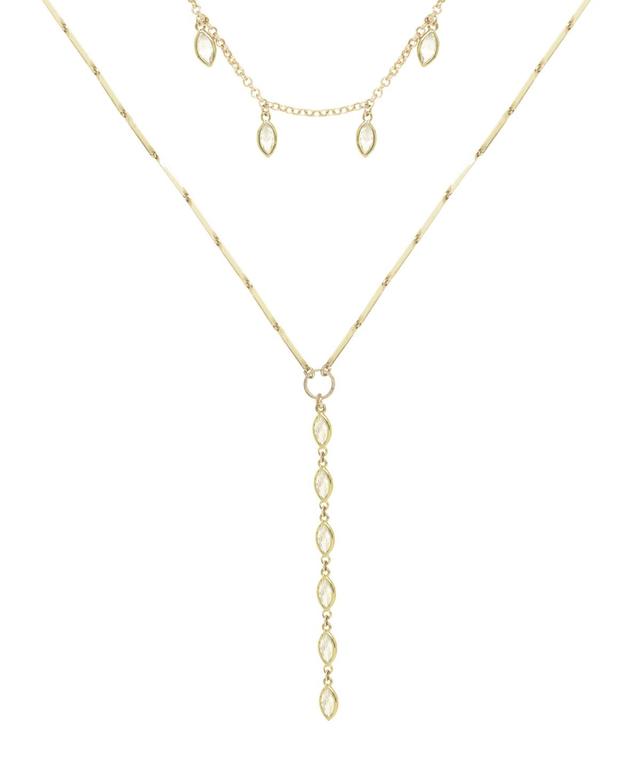 Ettika Ariella Glass Crystal Layered Lariat Womens Necklace Set Product Image