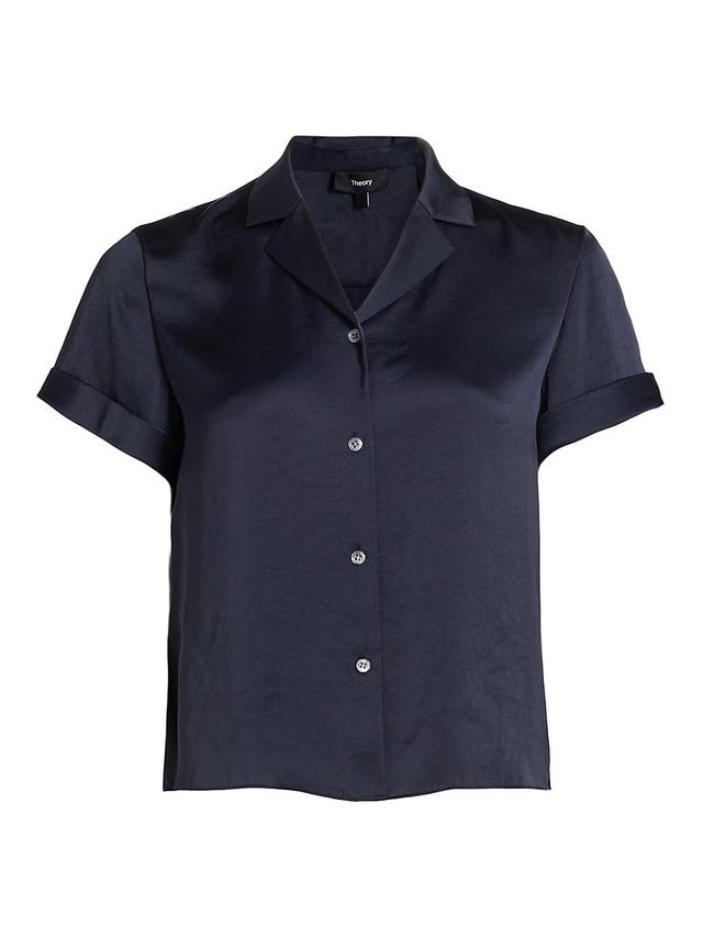 Womens Satin Camp Short-Sleeve Shirt Product Image