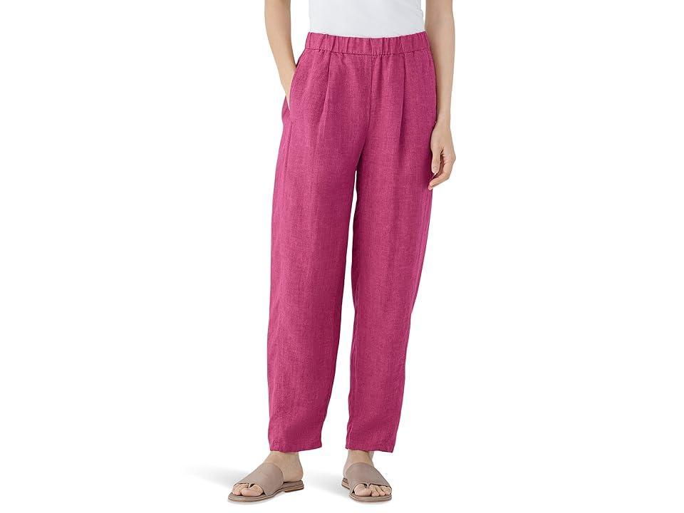 Pleated Cropped Organic Linen Lantern Pants Product Image