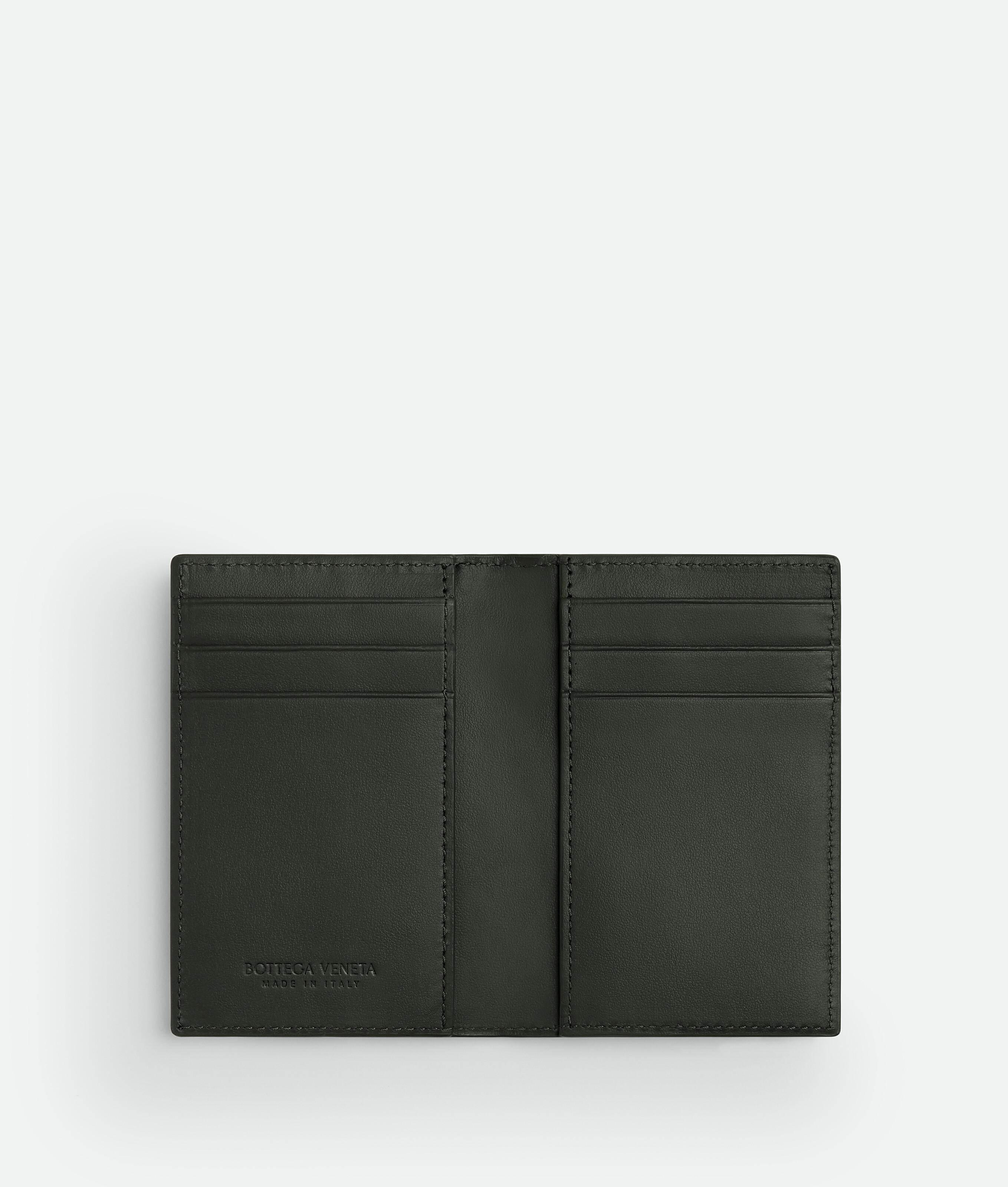 Intrecciato Flap Card Case In Green Product Image