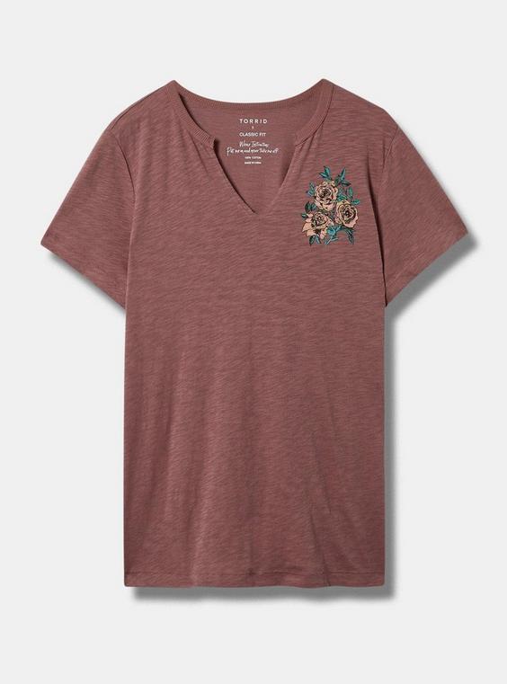 Roses Fit Slub Notch Neck Tee Product Image