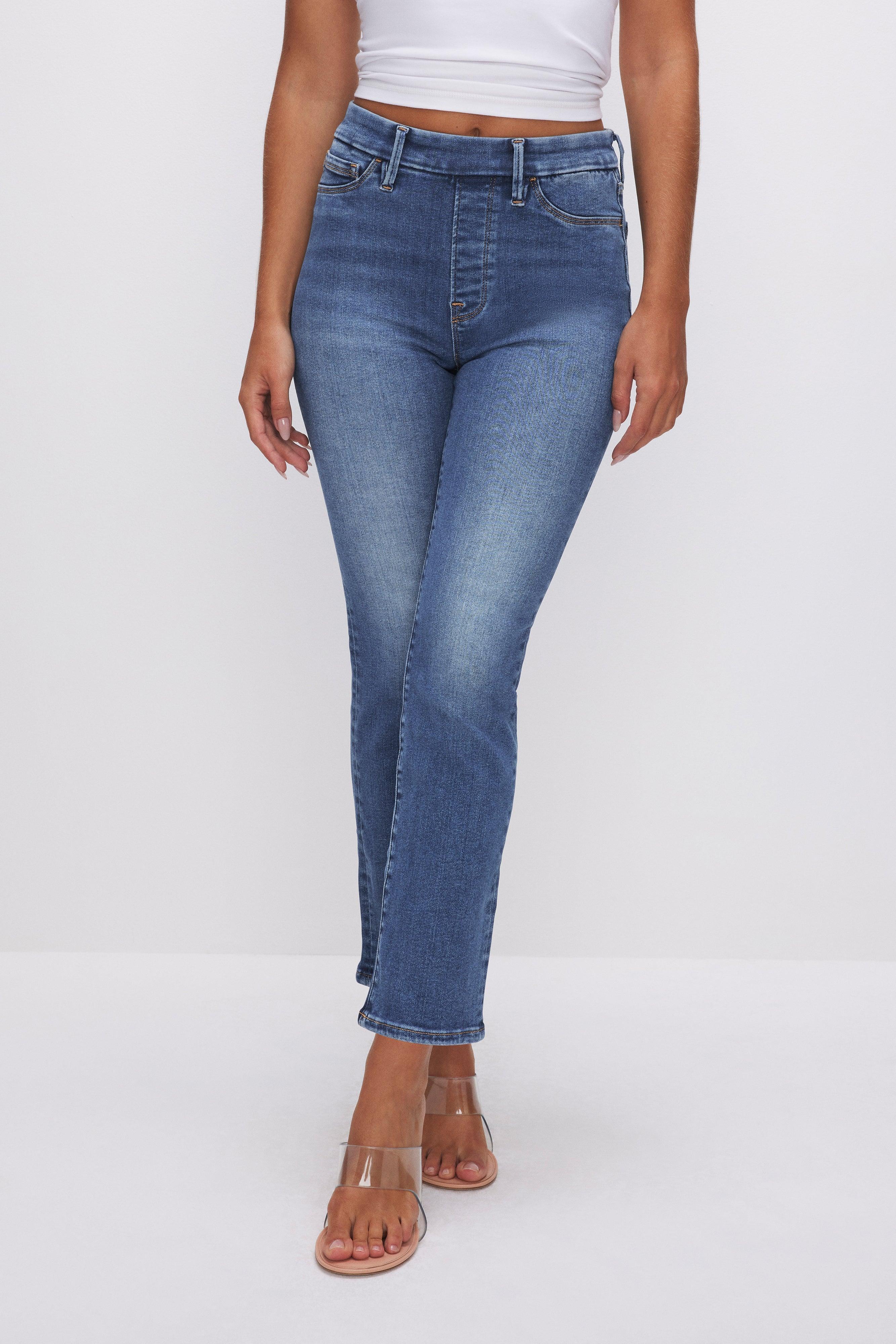 POWER STRETCH PULL-ON STRAIGHT JEANS | INDIGO490 Product Image