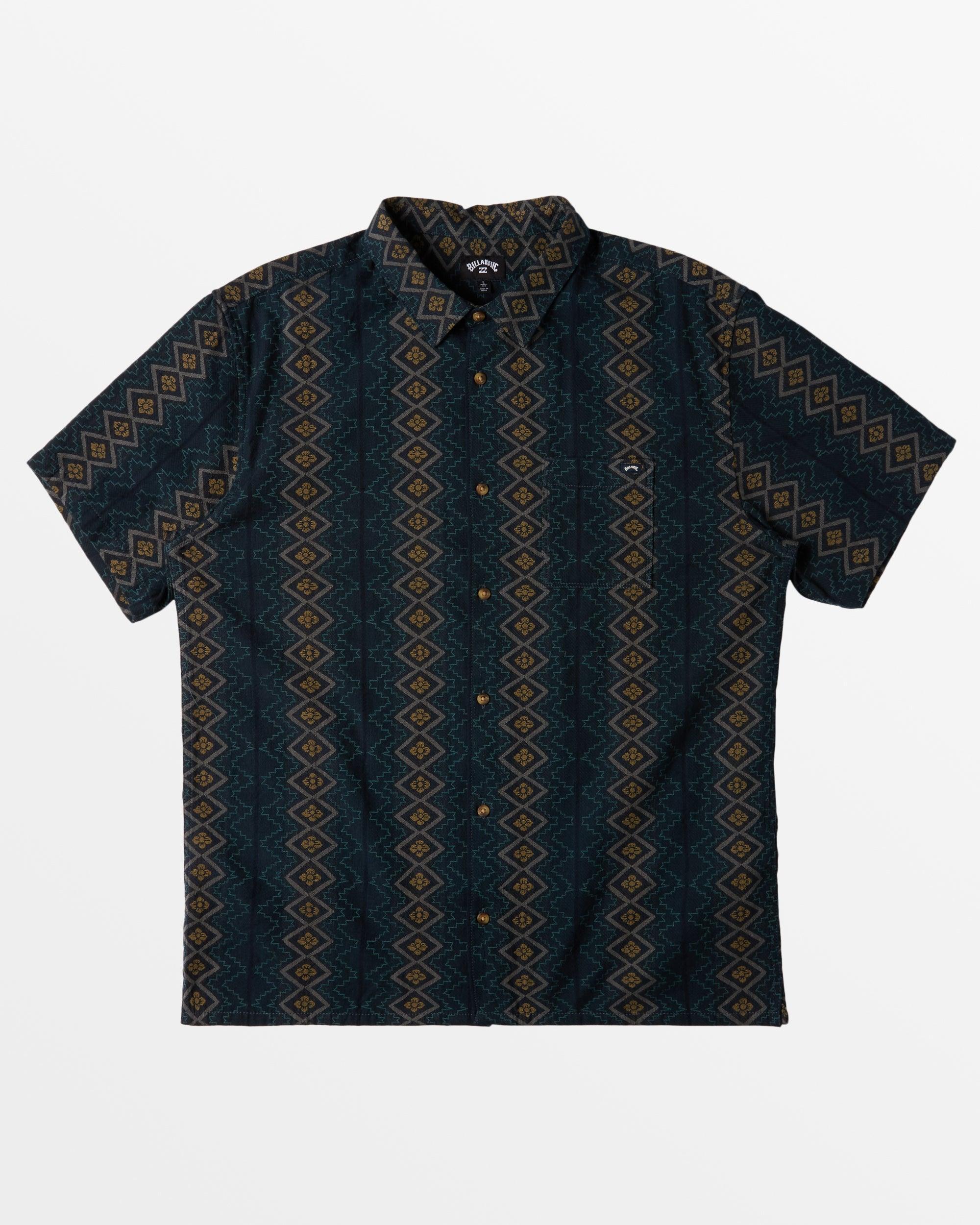 Sundays Jacquard Short Sleeve Shirt - Dark Blue Male Product Image