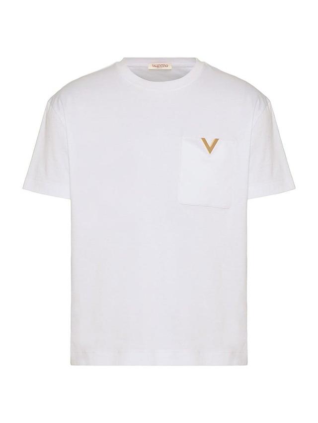 Mens Cotton T-Shirt with Metallic V Detail Product Image