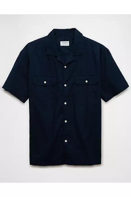 AE Linen-Blend Button-Up Poolside Shirt Men's Product Image