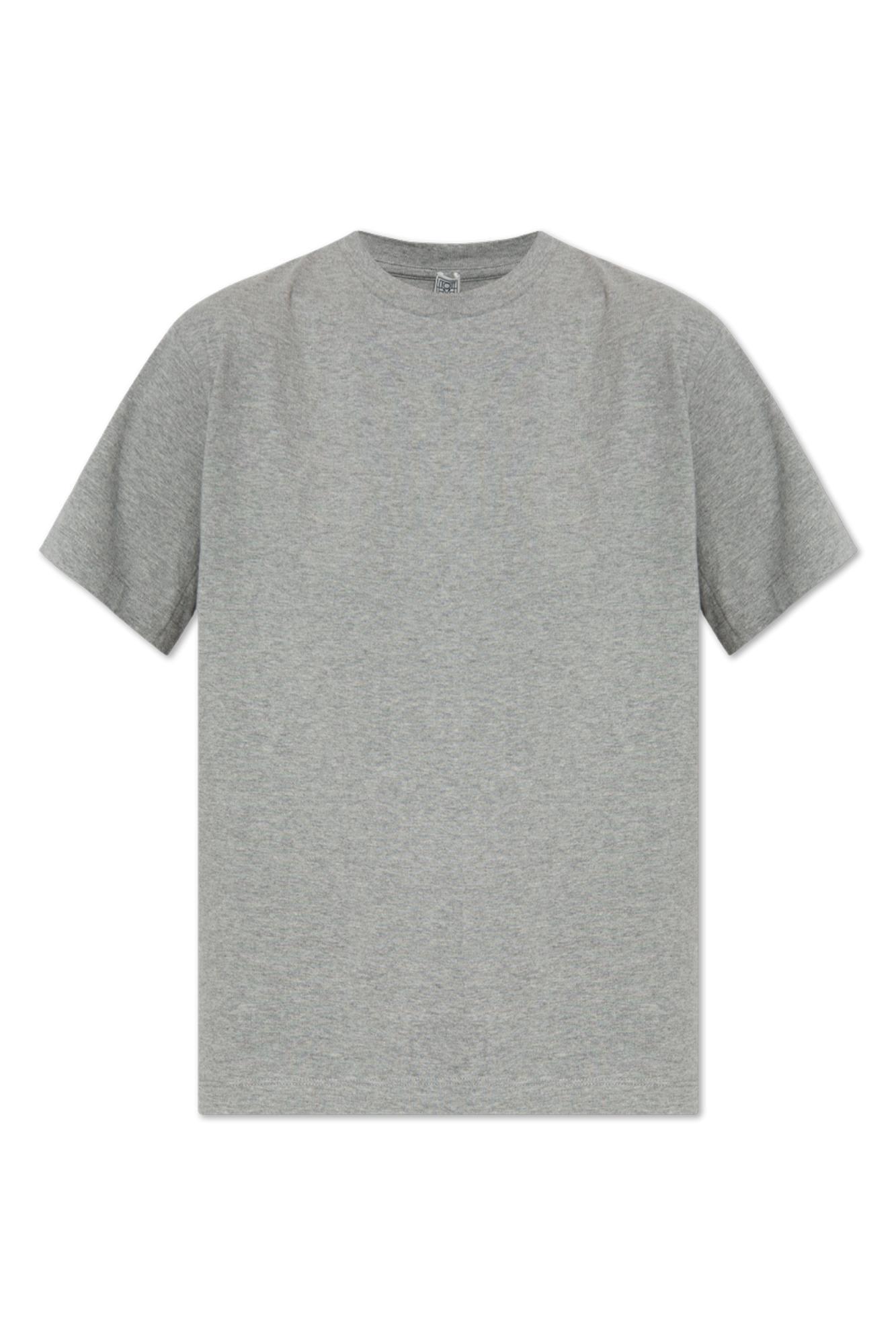 Toteme Cotton T-shirt In Grey Melange Product Image