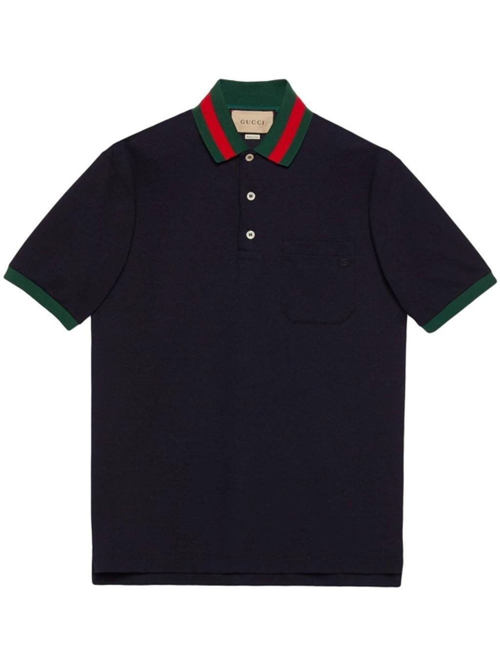 GUCCI Polo Con Colletto Web In Black Product Image