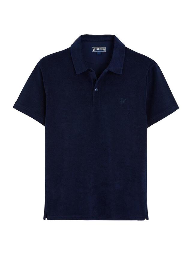 Mens Organic Cotton Terry Polo Shirt Product Image