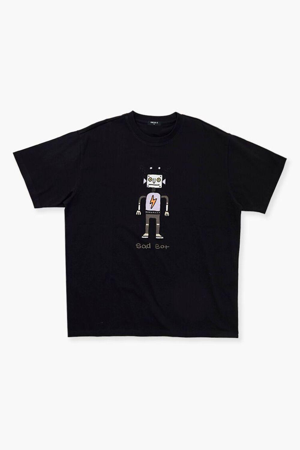 Embroidered Sad Bot Tee | Forever 21 Product Image