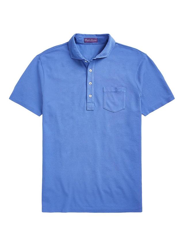 Mens Custom Slim-Fit Washed Piqu Polo Shirt Product Image