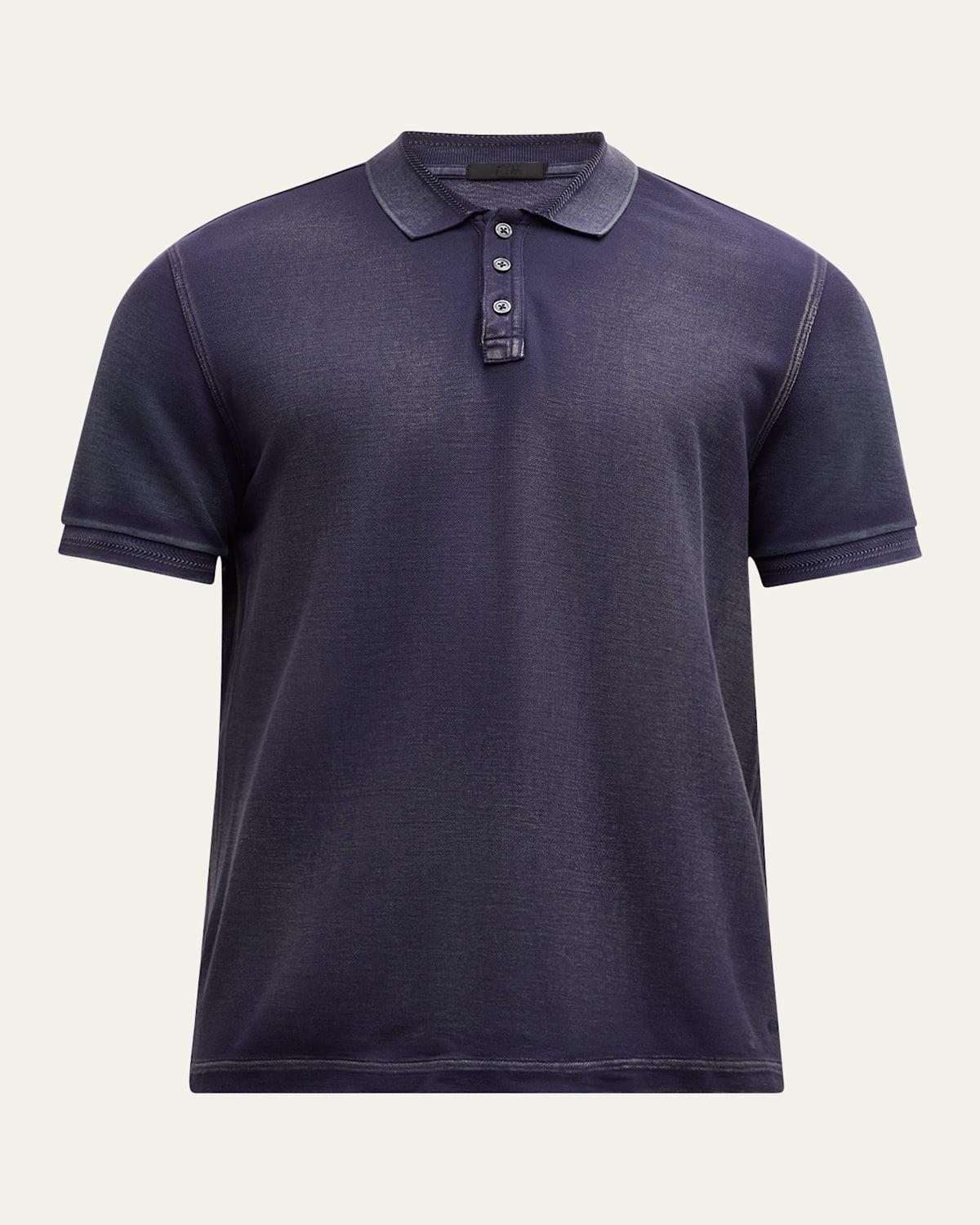 Mens Washed Pique Polo Shirt Product Image