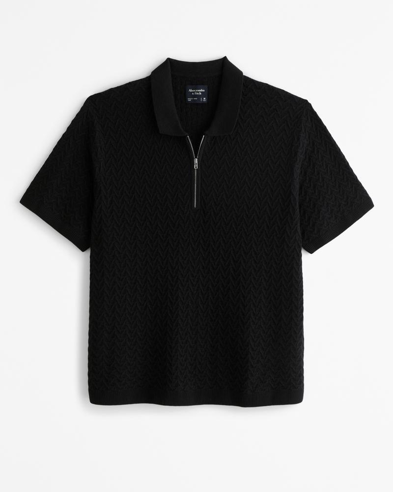 Cropped Half-Zip Sweater Polo Product Image