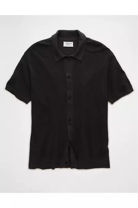 AE Waffle Button-Up Sweater Polo Shirt Men's Product Image