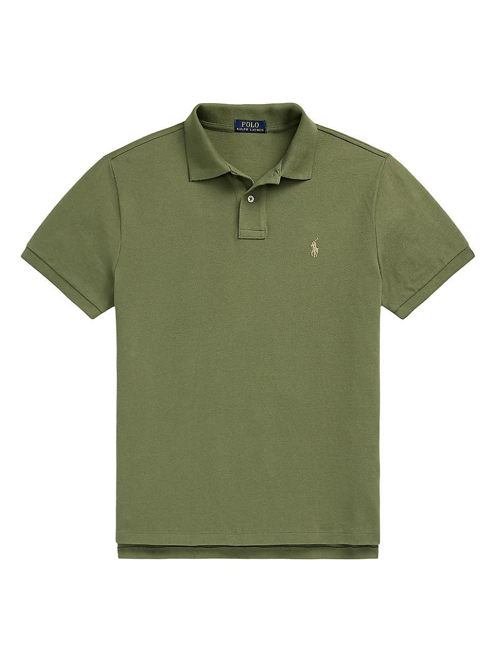 Mens Basic Mesh-Knit Polo Top Product Image