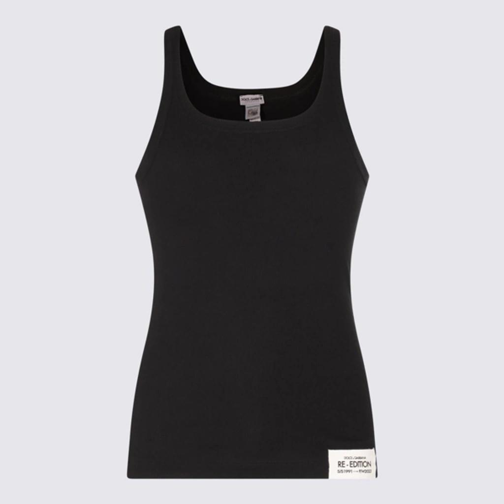 Ribbed Jersey Tank Top In Black Product Image