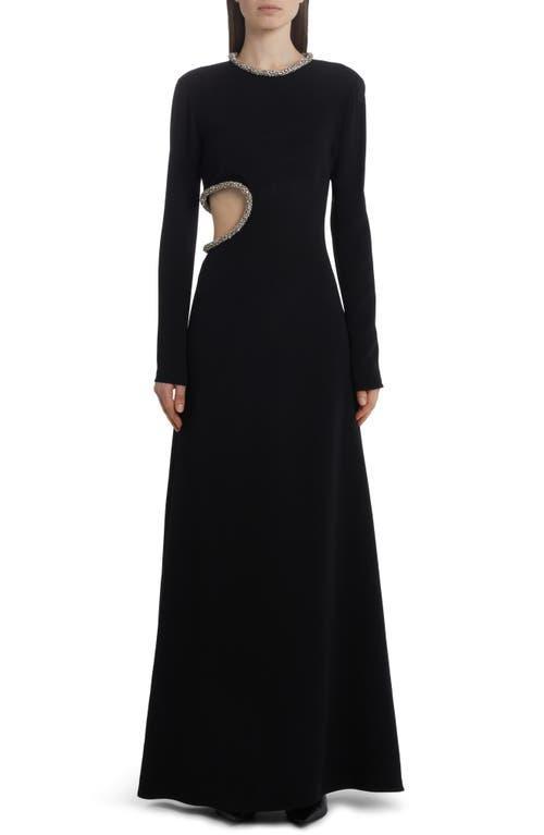 Stella McCartney Embellished Long Sleeve Cutout Gown Product Image