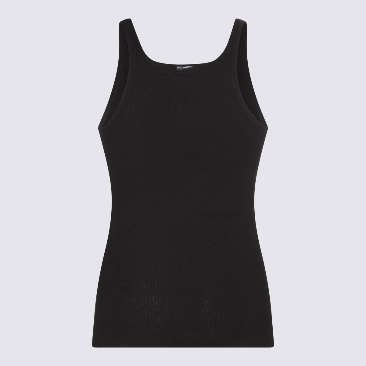 Ribbed Jersey Tank Top In Black Product Image