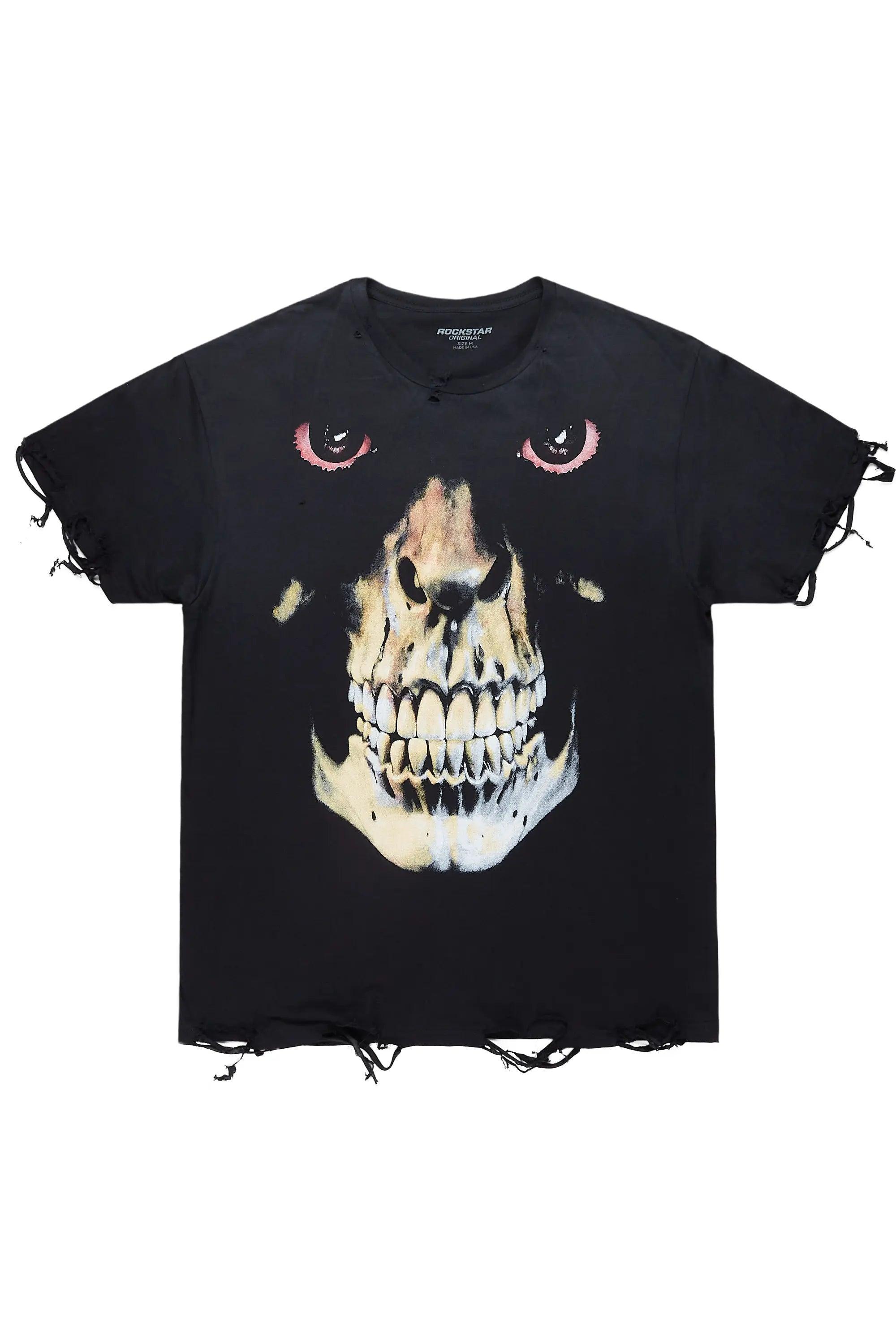 Dunebi Black Oversized Graphic T-Shirt Male Product Image