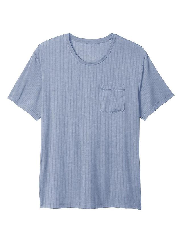 Tommy John Second Skin Luxe Rib Sleep Pocket Tee (Slate) Men's Pajama Product Image