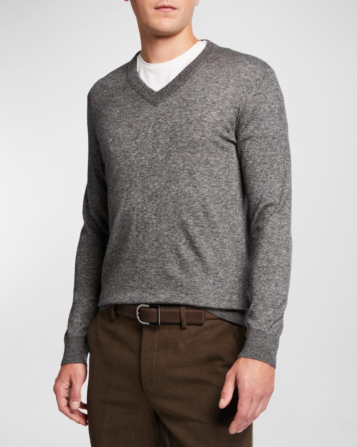 Mens Cashmere-Silk V-Neck Sweater Product Image