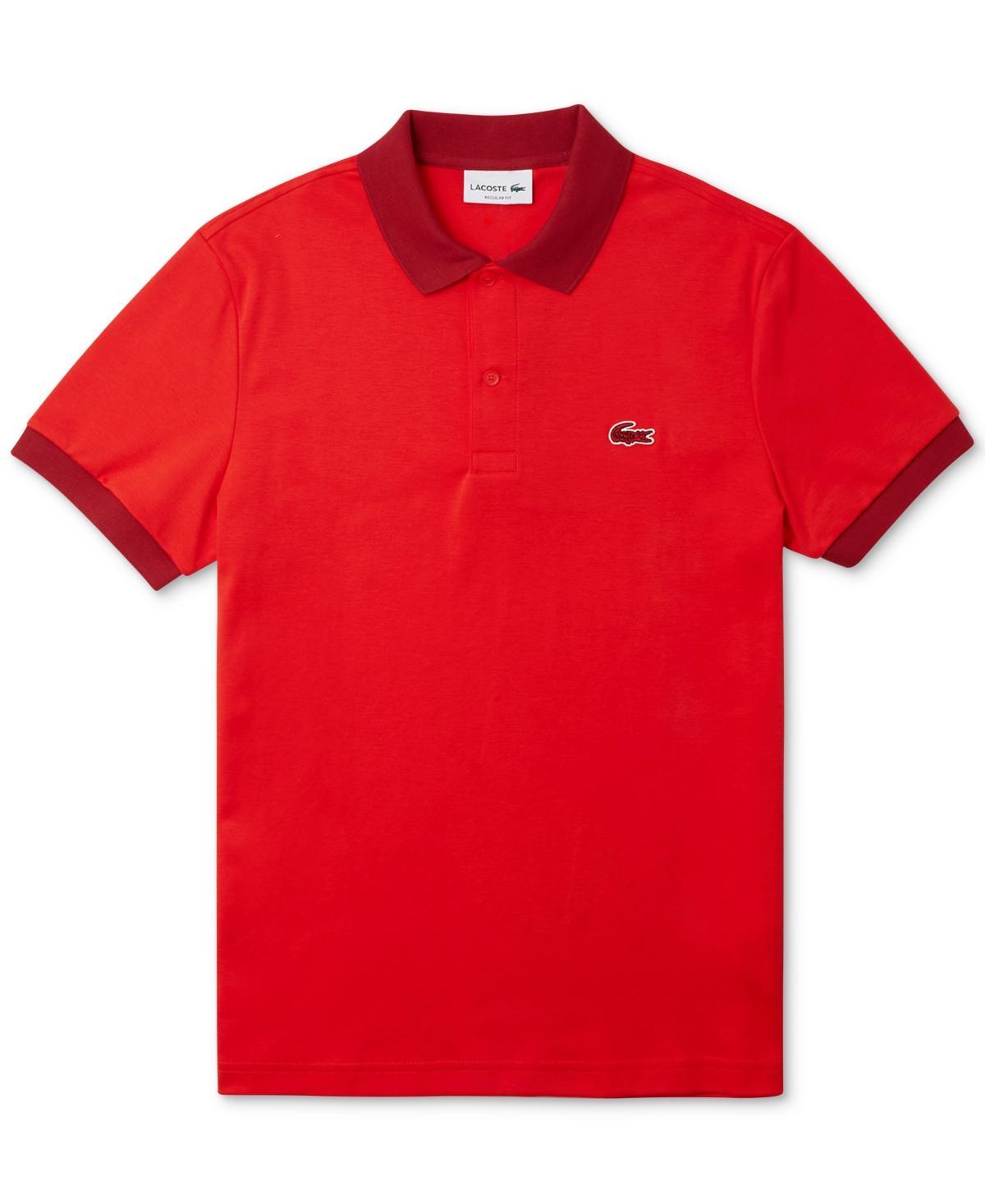 Lacoste Mens Short-Sleeve Contrast-Trim Polo Shirt, Created for Macys Product Image