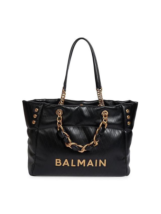Balmain 1945 Soft Cabas Embossed Leather Tote Product Image