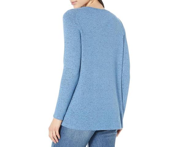 NIC+ZOE Sweet Dreams Long Sleeve V Tee (Water) Women's Clothing Product Image